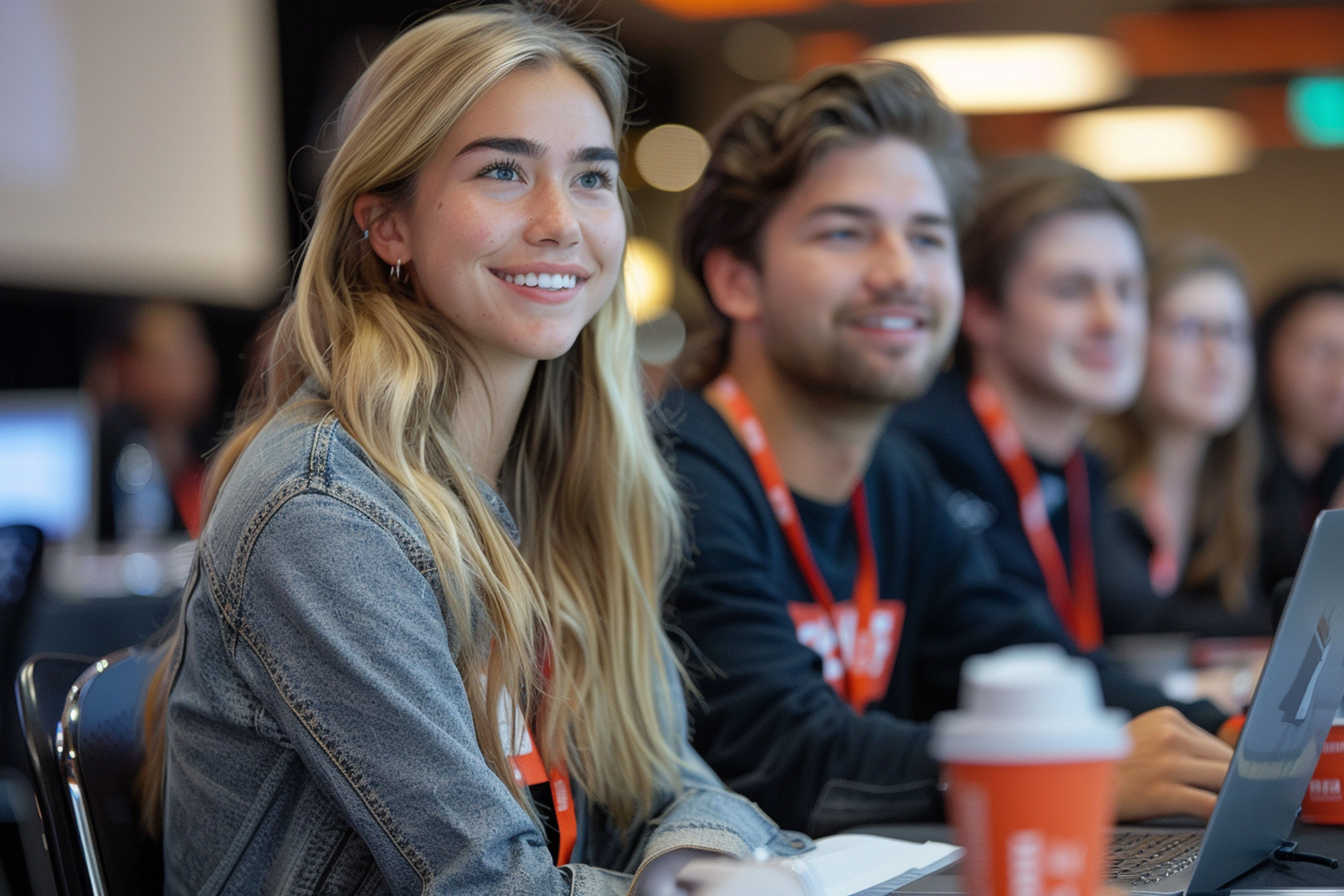Studens at a hackathon