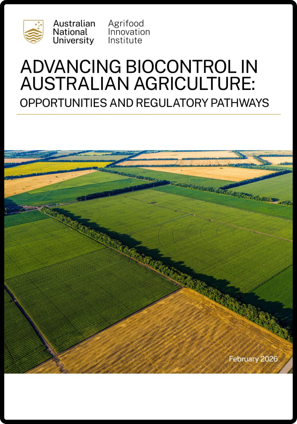 Advancing Biocontrol in Australian Agriculture Opportunities and Regulatory Pathways Report Cover page