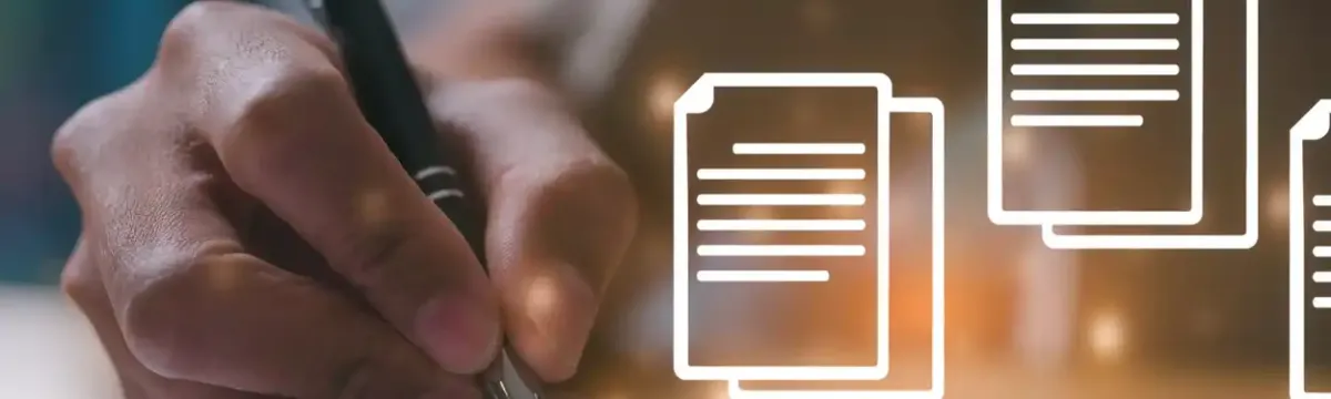 Hand holding a pen